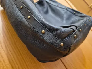 Bolso Piel Purificación García Negro Tachuelas