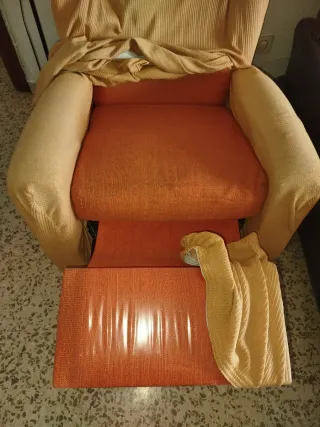 Sillón reclinable tela amarillo