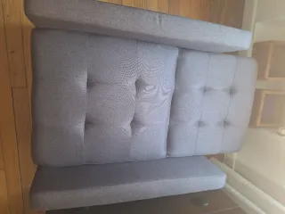 Butaca-cama gris tela