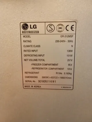 Nevera LG Fresh Master Blanca