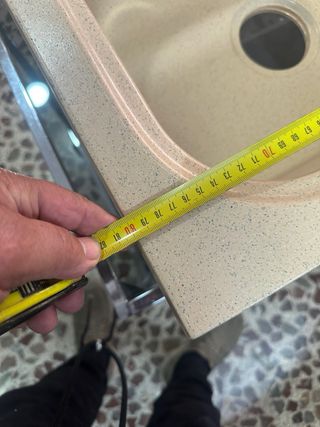 Fregadero de fibra color arena 80-44 2 senos