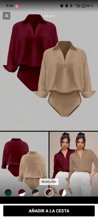 2 Bodys Camisa Talla S Beige/Rojo