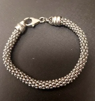 Bracciale in argento con chiusura a moschettone