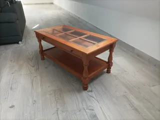 Mesa de centro madera con cristal