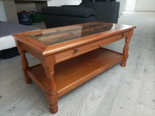 Mesa de centro madera con cristal