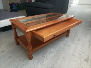 Mesa de centro madera con cristal
