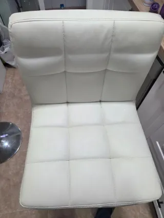 Taburete Alto Cocina Blanco y Plata