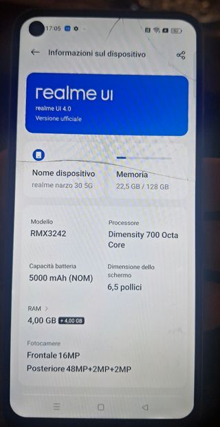Realme Narzo 30 5G 128GB Blu