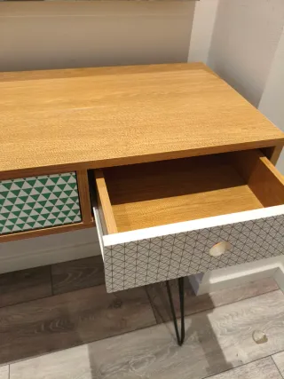 Recibidor diseño 3 cajones madera y metal