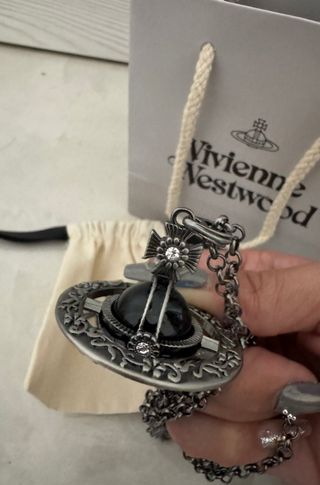 Vivienne Westwood collana orb nero argento
