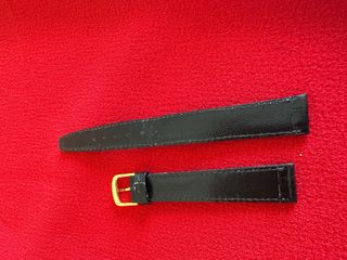 Correa de reloj de Piel de Cocodrilo Negra 14mm