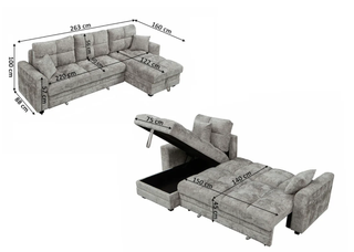 Sofá Cama Chaise Longue Reversible