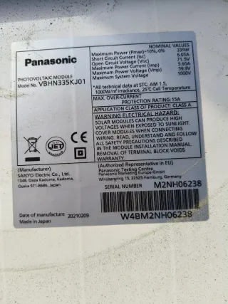 Placa Solar Panasonic 320W nuevas