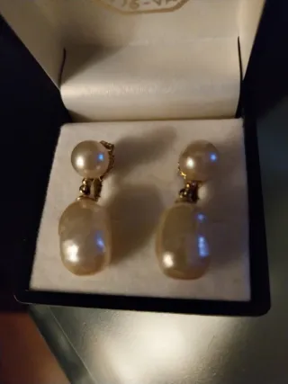 Pendientes Perlas Barrocas Plata Chapada Oro