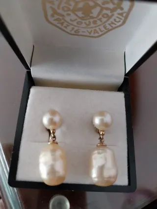 Pendientes Perlas Barrocas Plata Chapada Oro