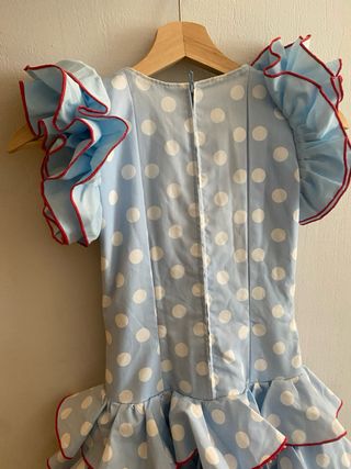 Vestido Flamenca Lunares Azul