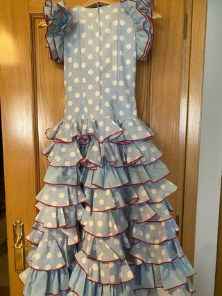 Vestido Flamenca Lunares Azul