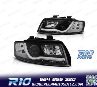 FAROS AUDI A4 B6 00-04 LUZ DIURNA TUBE LIGHT FONDO NEGRO