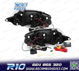 FAROS AUDI TT 98-05 LUZ DIURNA REAL LED FONDO NEGRO