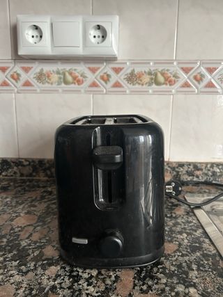 Tostadora Philips Negra y Plateada