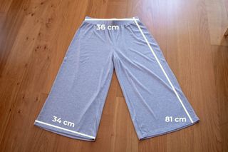 Green Coast · Pantalón culotte canalé gris talla L