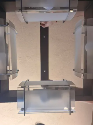 Lámparas de salón madera y cristal