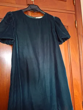 Vestido de fiesta niña, verde botella, talla 13-14