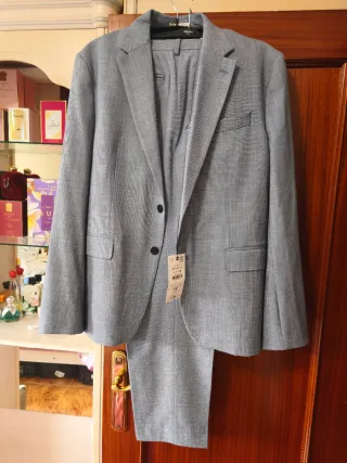 Traje de caballero , azul claro