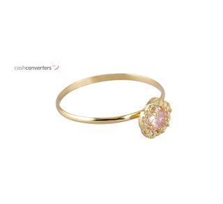 anillo oro 18k con piedra con circonita