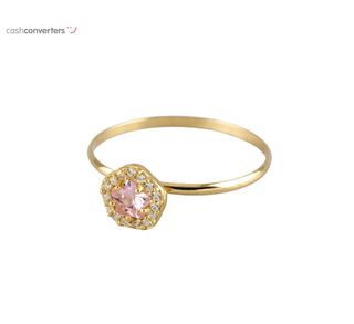 anillo oro 18k con piedra con circonita