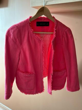 Chaqueta Zara Rosa Tweed