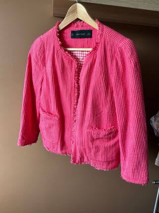 Chaqueta Zara Rosa Tweed