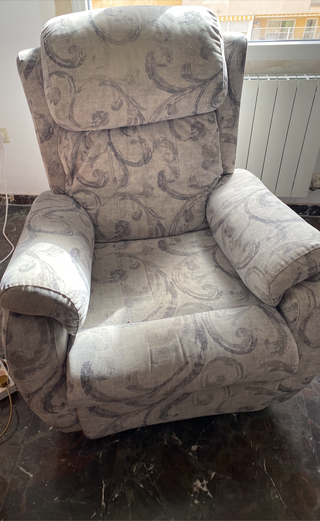 2 Sillones Relax Reclinables Tela Gris