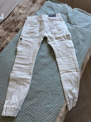 Pantalón Cargo Blanco Denim Talla M