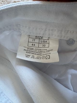 Pantalón Cargo Blanco Denim Talla M