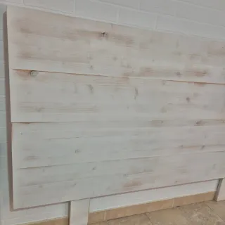 Cabecero de madera Hannun blanco