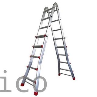 Escalera Telescópica Aluminio 4+4 Pestaña