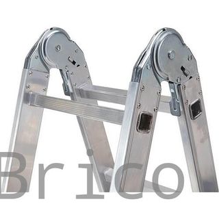 Escalera Telescópica Aluminio 4+4 Pestaña