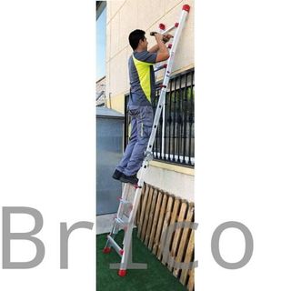 Escalera Telescópica Aluminio 4+4 Pestaña