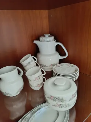 Juego de café antiguo porcelana floral