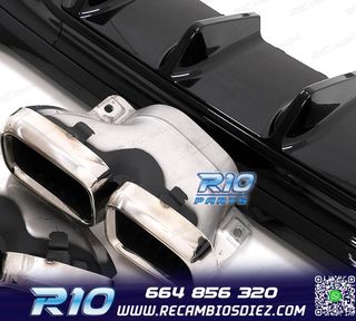 DIFUSOR MERCEDES W206 AMG 21- LOOK C63 + COLAS ESCAPE CROMO