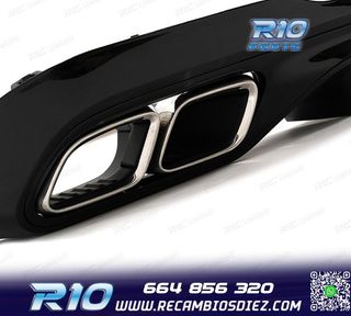 DIFUSOR MERCEDES W206 AMG 21- LOOK C63 + COLAS ESCAPE CROMO