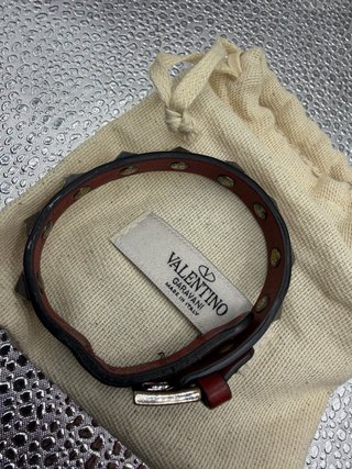 Valentino Garavani Bracciale Borchie Rosso Nero