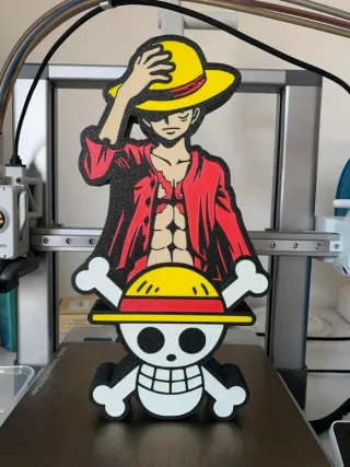Letrero led Luffy y Calavera One Piece