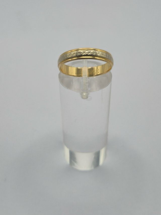 Alianza Oro 18k Bicolor Talla Geométrica
