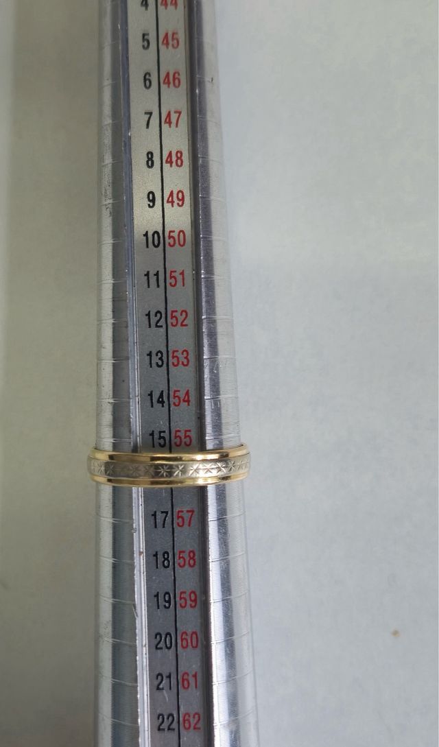 Alianza Oro 18k Bicolor Talla Geométrica