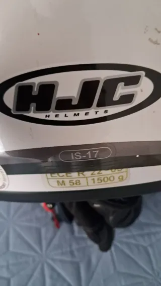 Casco Moto Integral HJC Blanco y Azul