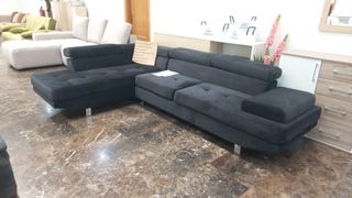 Sofá moderno chaise longue negro 254cm SELLADO
