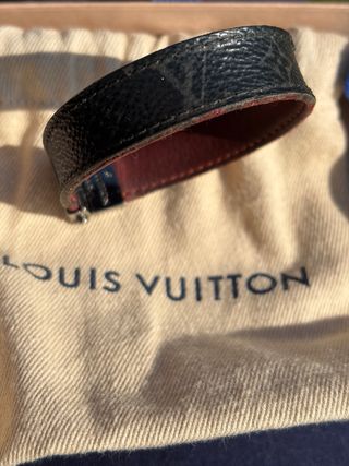 Louis Vuitton Bracciale Pelle Nero Rosso