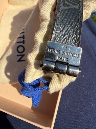 Louis Vuitton Bracciale Pelle Nero Rosso
